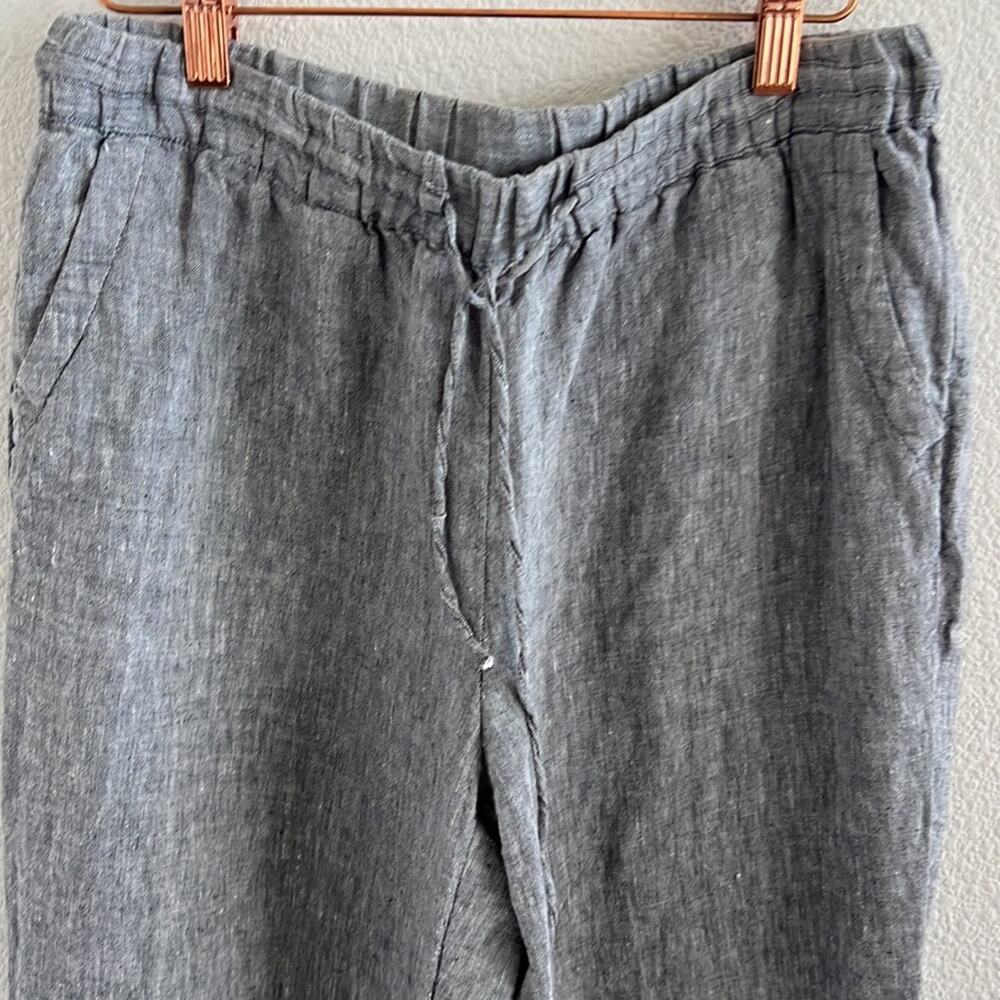 Charter Club 100% Linen Grey Pull On Elastic Waist Pants Straight Leg Small - Picture 4 of 6
